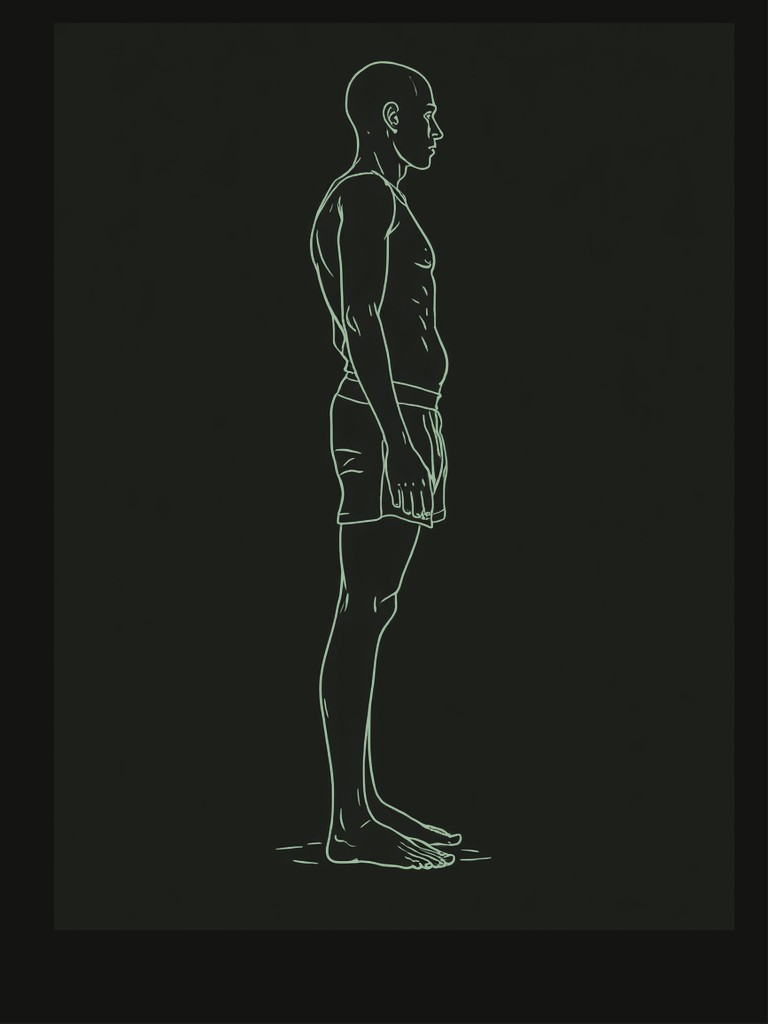 An etched side profile of a body with the regions StemWave is applied to marked: shoulder, elbow, patellar tendon, Achilles and heel.