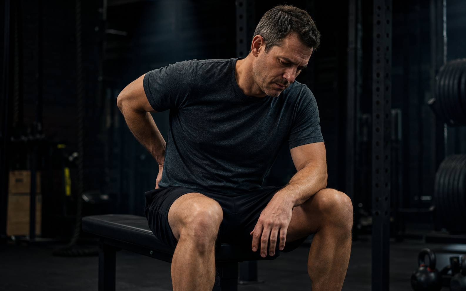 Man with recurring back pain learning the root cause cycle — WLF Club Fort Worth movement assessment